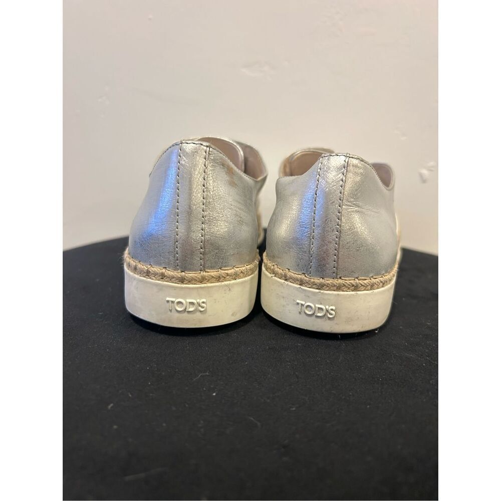 Tod's Gomma Rafia TV Francesina Pelle Two Tone Slip On Flats Women's 9 (39.5) - Picture 6 of 10